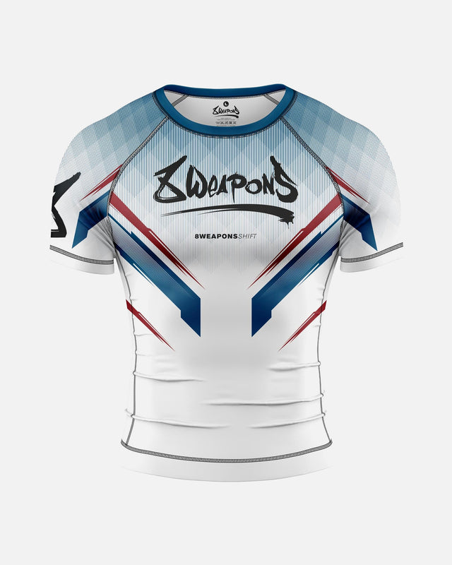 Rashguard 8 WEAPONS Shift – Bianco/Navy/Rosso