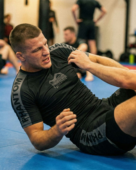 Phantom Athletics Rashguard EVO Apex Korte Mouwen - Zwart/Grijs