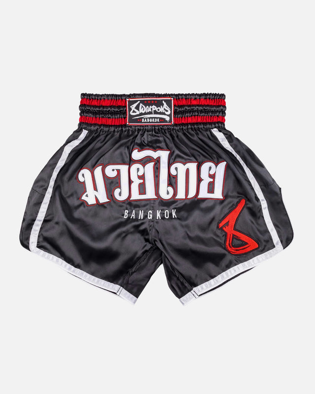 Shorts de Muay Thai 8 WEAPONS Bangkok – Noir/Blanc