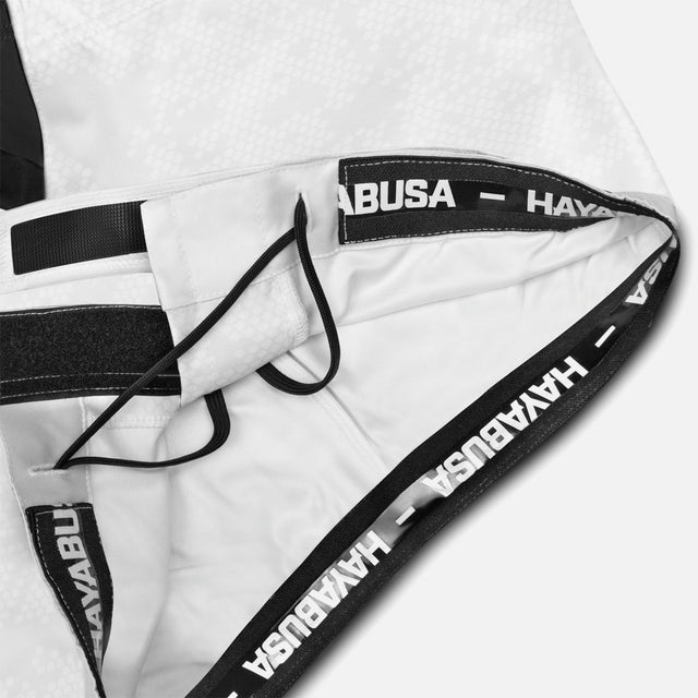 Shorts de MMA Hayabusa Hex Mid-Thigh – Blanc