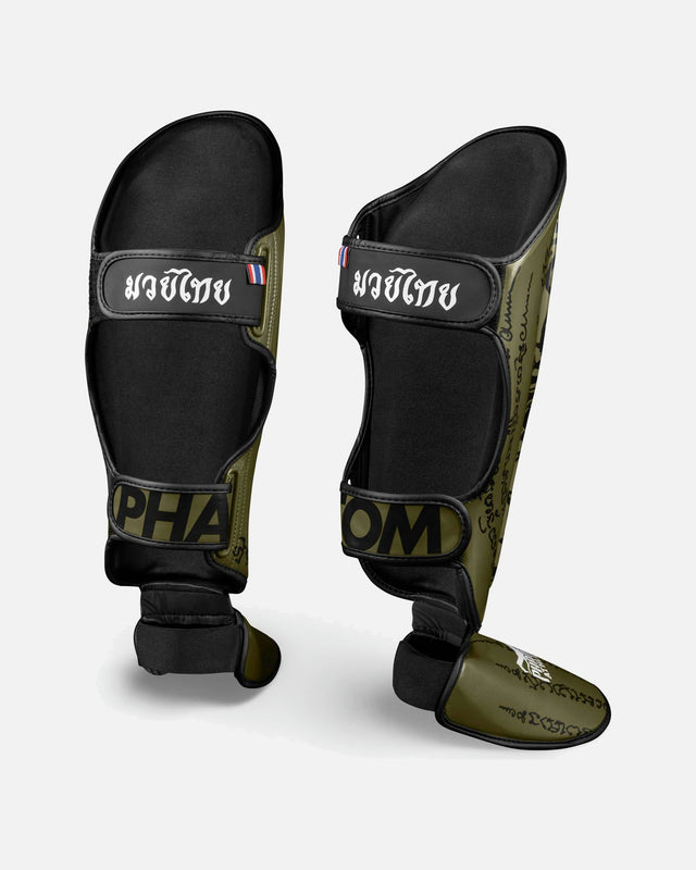 Espinilleras Phantom Athletics Muay Thai – Verde militar