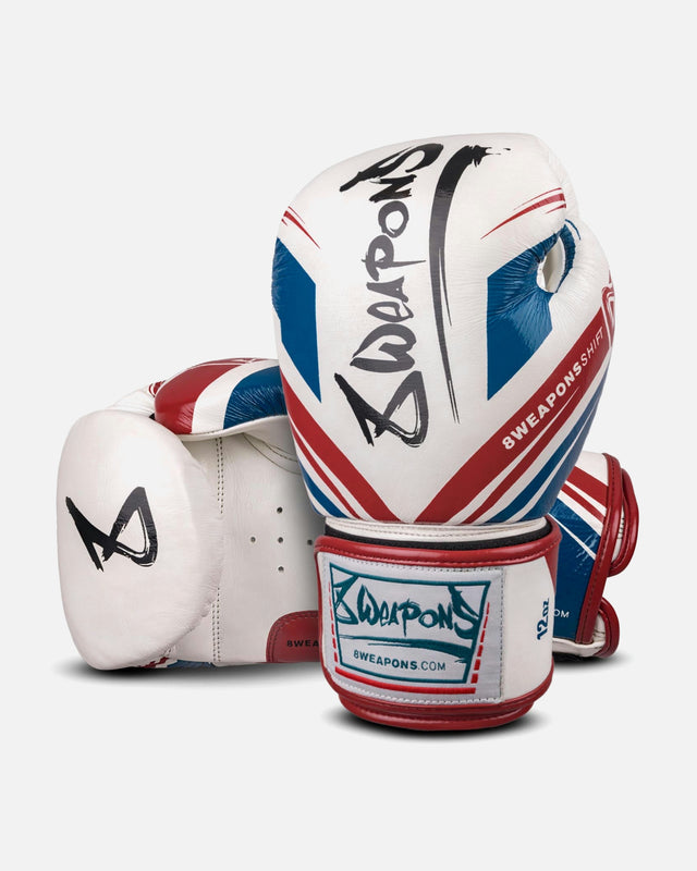 8 WEAPONS Boxhandschuhe Shift – Weiß/Navy/Rot