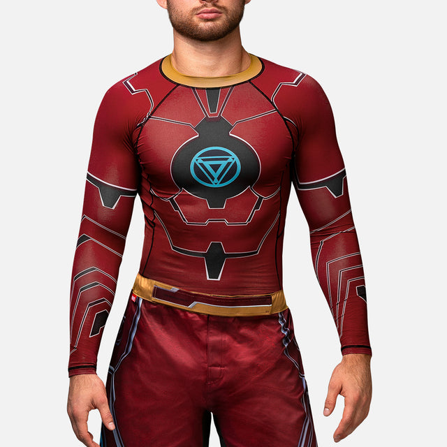 Rashguard Marvel Mâneci Lungi Iron Man – Roșu