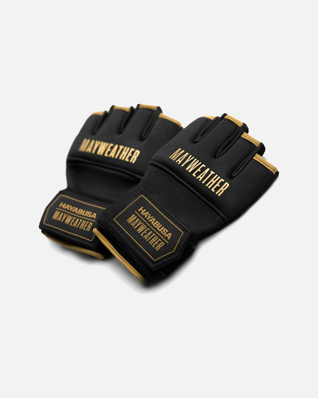 Hayabusa x Mayweather Inderhandsker Deluxe Quick Wraps - Sort/Guld