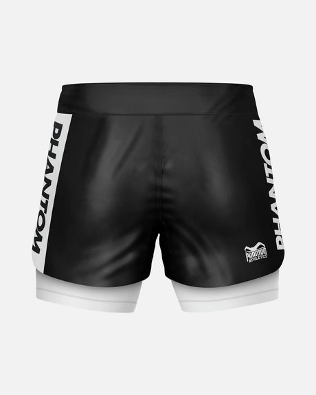 Pantaloni scurți de compresie Phantom Athletics Fusion-R 2in1 Ranked – Alb