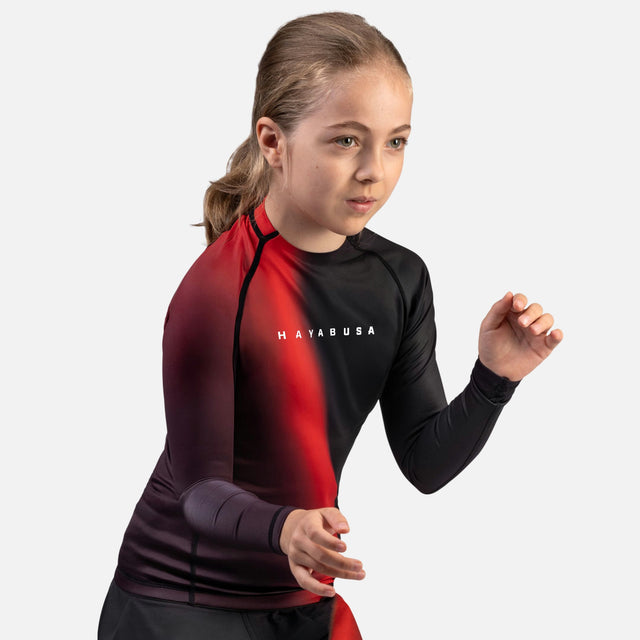 Rashguard Hayabusa Apex Nova Mâneci Lungi Copii – Roșu