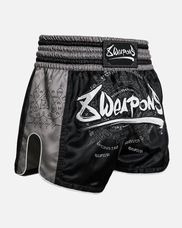 Pantaloncini Muay Thai 8 WEAPONS 8 Ways Yant 2.0 – Nero