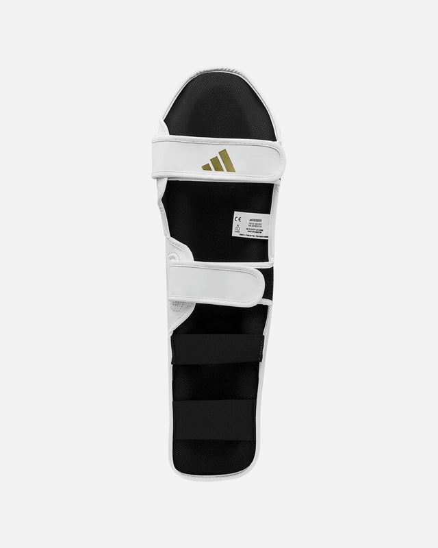 Espinilleras Adidas Speed Thai Shin-n-Step – Blanco/Oro
