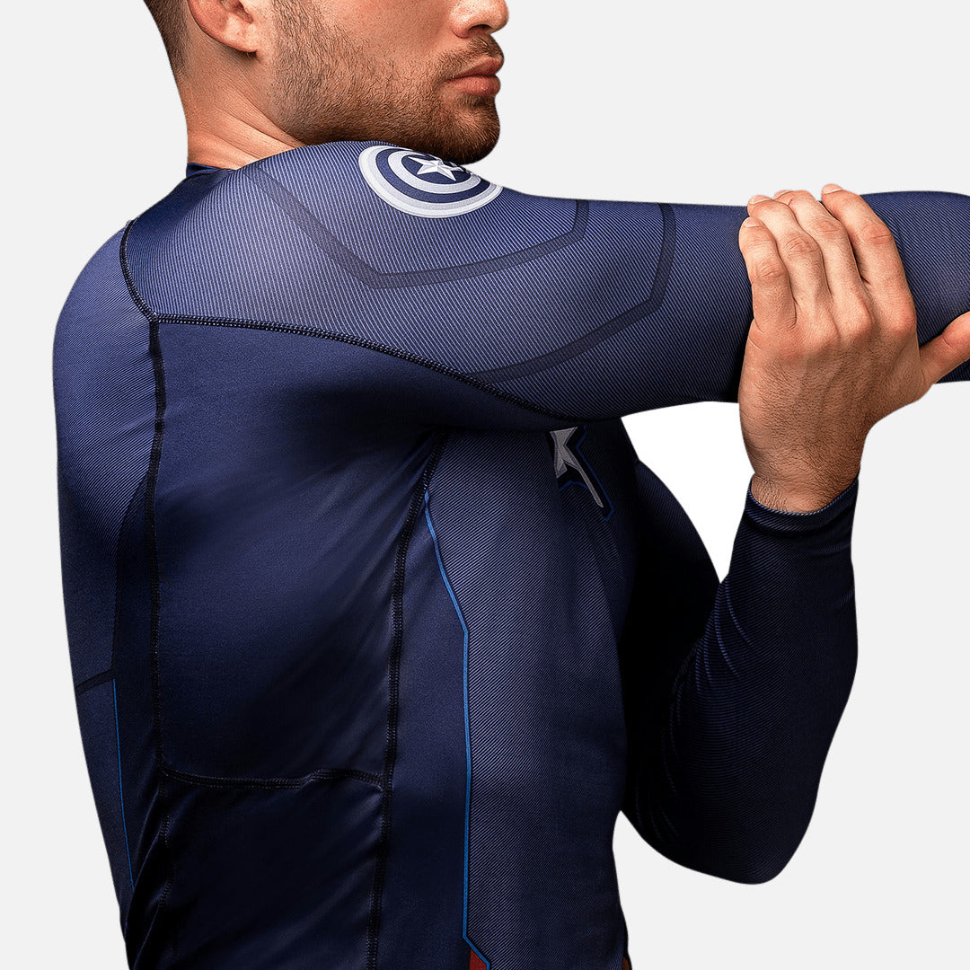 Marvel Rashguard Captain America Långärmad - Blå