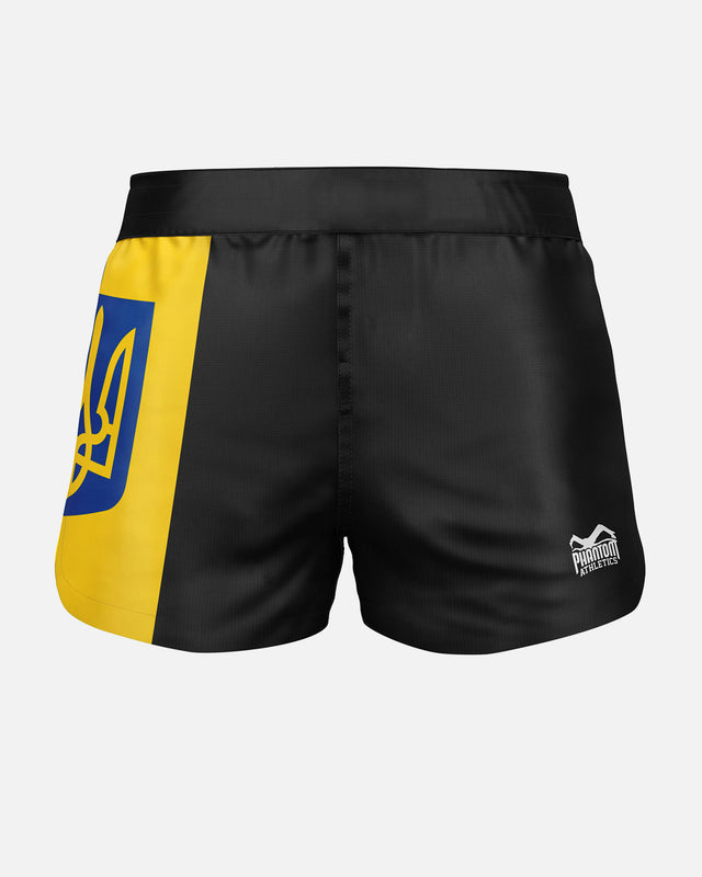 Shorts de MMA Phantom Athletics Fusion-R Team Ukraine – Bleu/Jaune