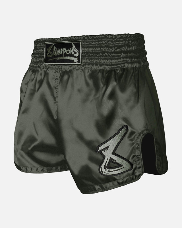 8 WEAPONS Muay Thai-shorts Strike – Olivgrön
