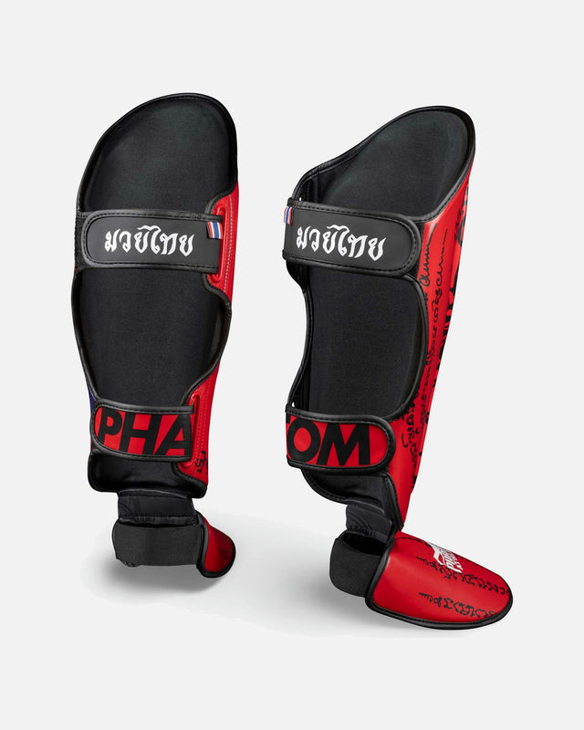 Espinilleras Phantom Athletics Muay Thai – Rojo