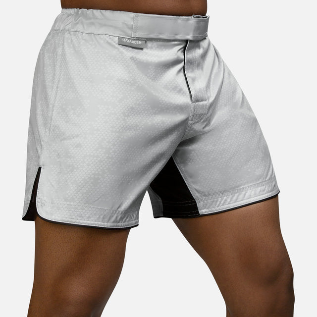 Shorts de MMA Hayabusa Hex Mid-Thigh – Blanc