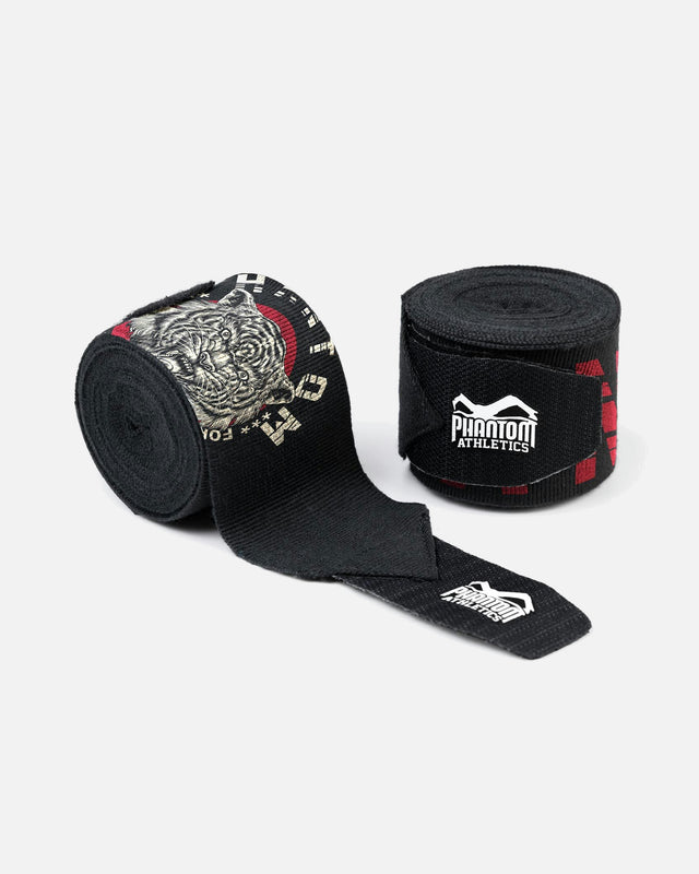 Vendas de boxeo Phantom Athletics Tiger Unit – Negro/Rojo