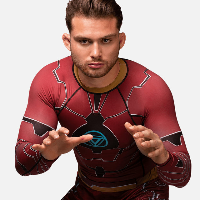 Rashguard Marvel Mâneci Lungi Iron Man – Roșu