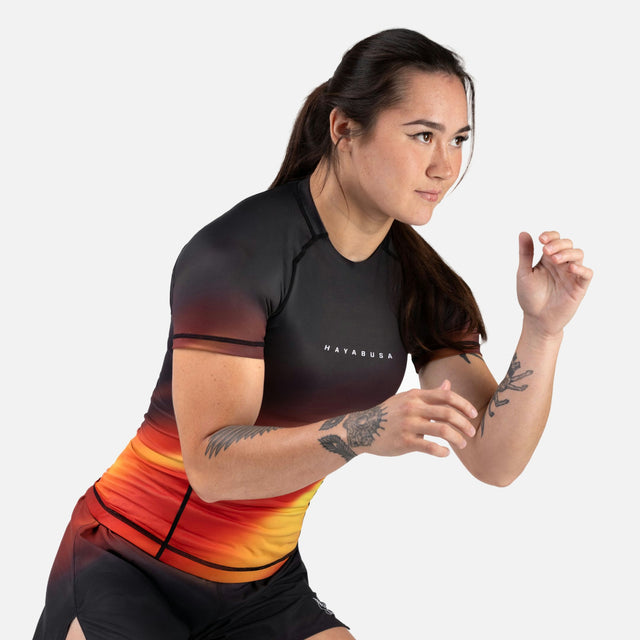 Hayabusa Rashguard Apex Nova Kurzarm Damen – Orange