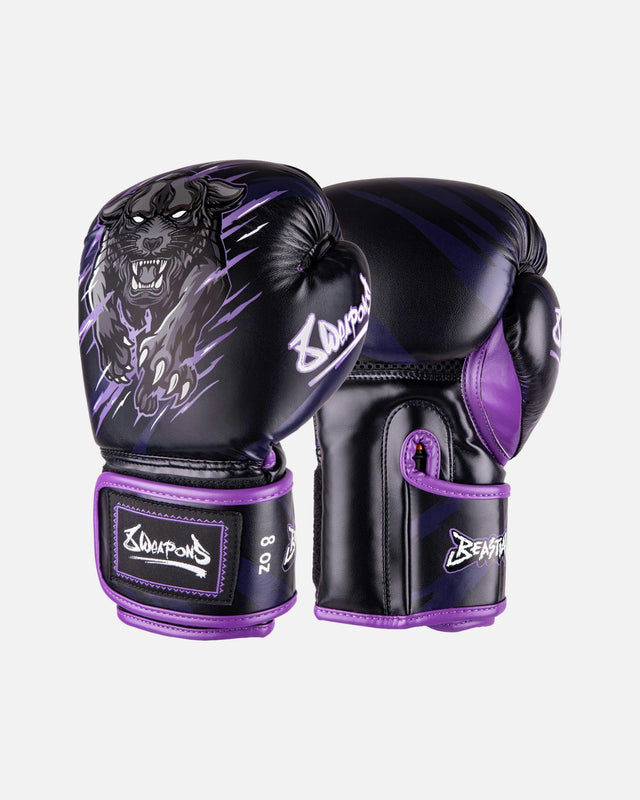 8 WEAPONS Kids' Boxing gloves Beastial Panther – Black/Purple