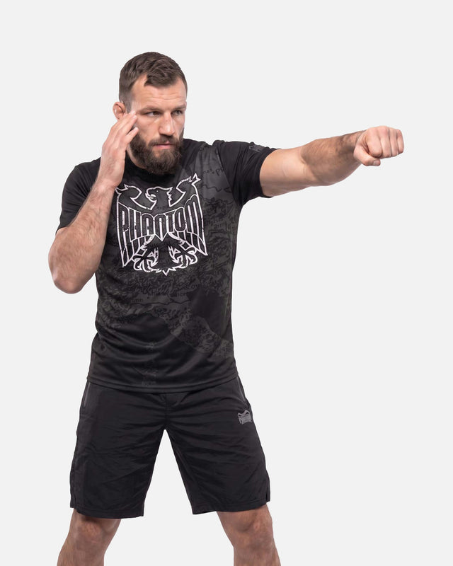 Tricou de antrenament Phantom Athletics EVO Germany Silver Eagle – Negru/Gri