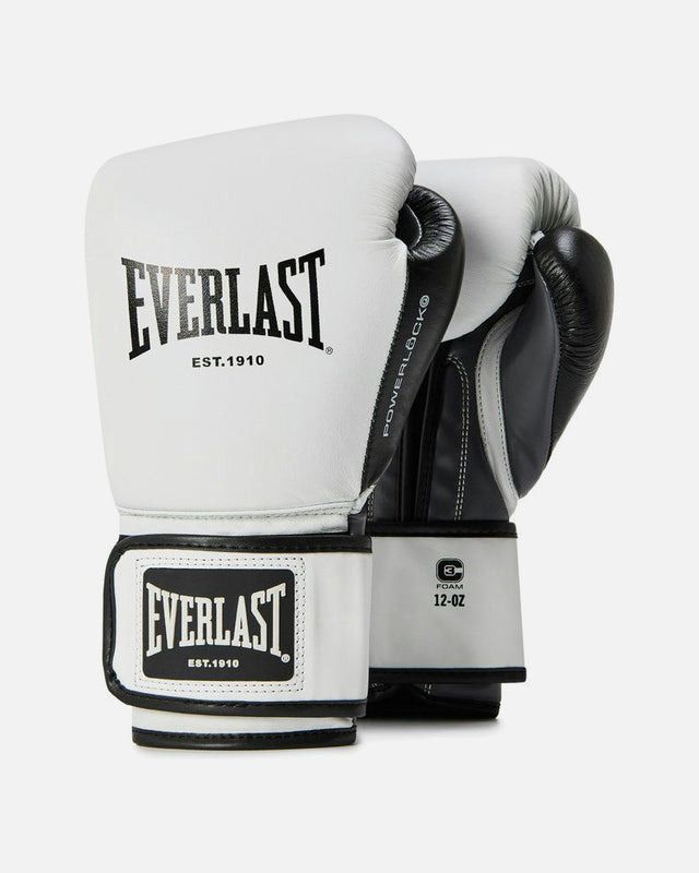Guantoni da boxe Everlast Powerlock OG – Bianco/Nero