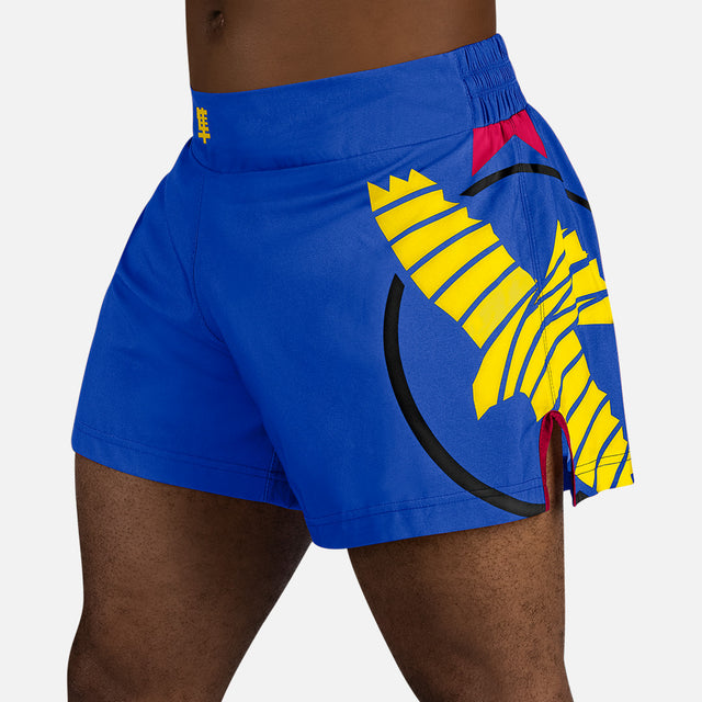 Hayabusa Muay-Thai-Shorts Icon – Blau/Gelb