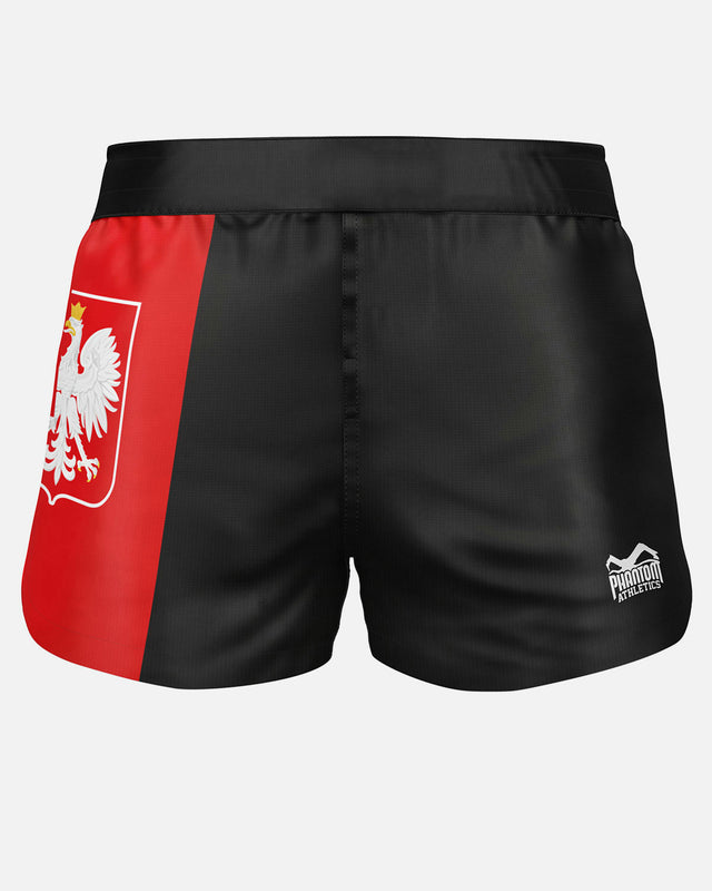 Shorts de MMA Phantom Athletics FUSION-R Team Poland – Noir/Rouge/Blanc