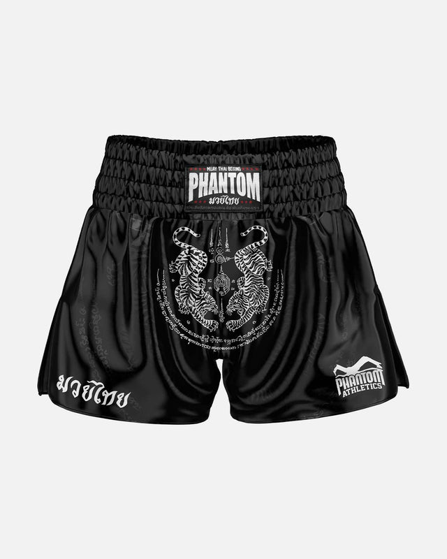 Pantaloncini Muay Thai Phantom Athletics Sak Yant – Bianco/Oro