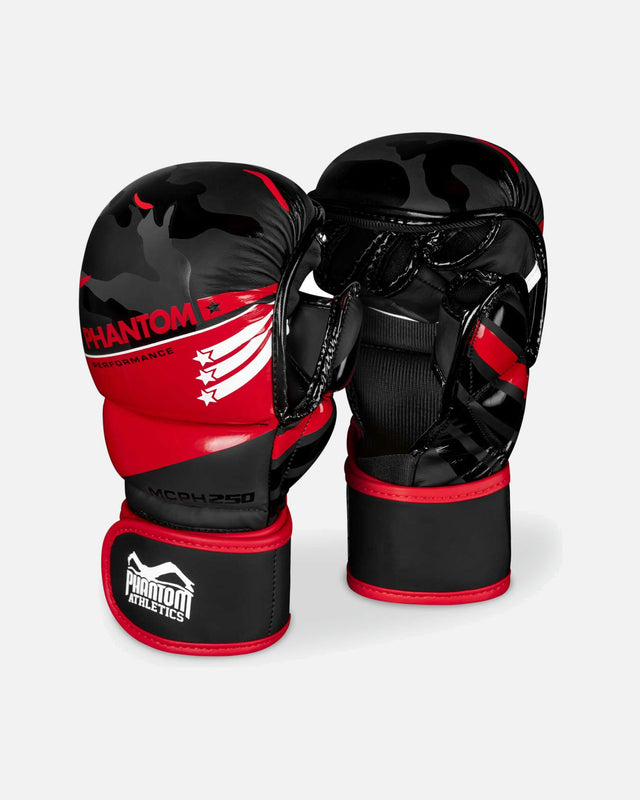 Phantom Athletics MMA-handskar Raider – Röd/Svart Camo