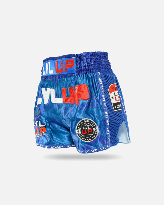 Pantaloncini Muay Thai LVL UP Stadium – Blu