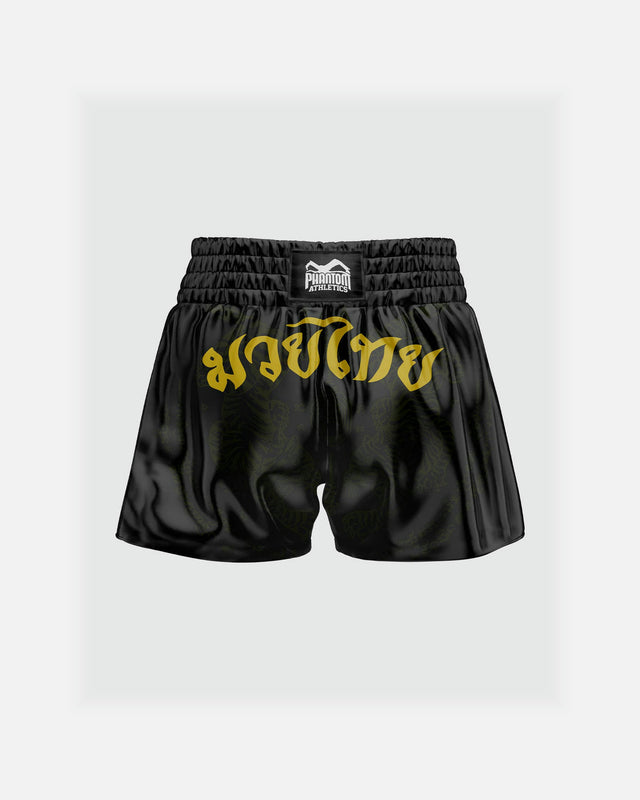 Pantaloncini Muay Thai Phantom Athletics Sak Yant – Nero/Oro