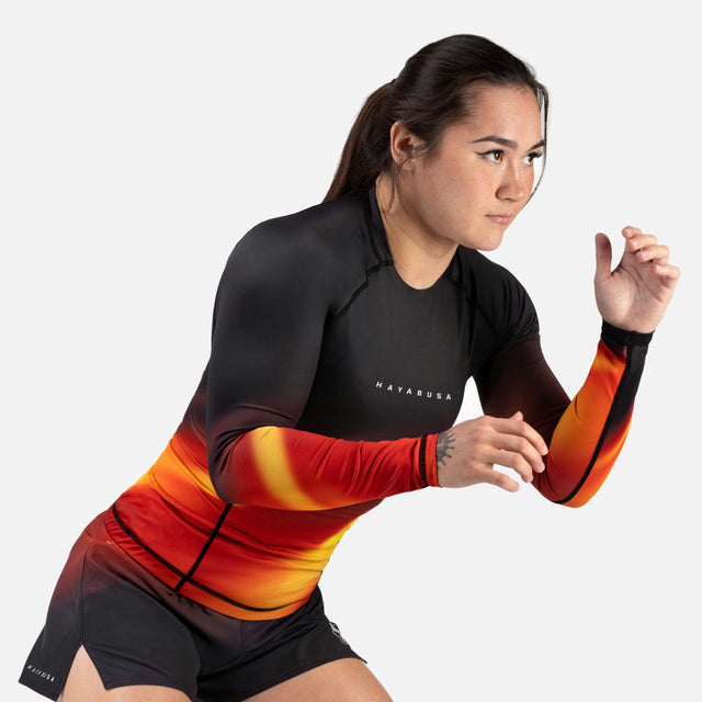 Rashguard Hayabusa Apex Nova – Dlouhé rukávy Dámské – Oranžový