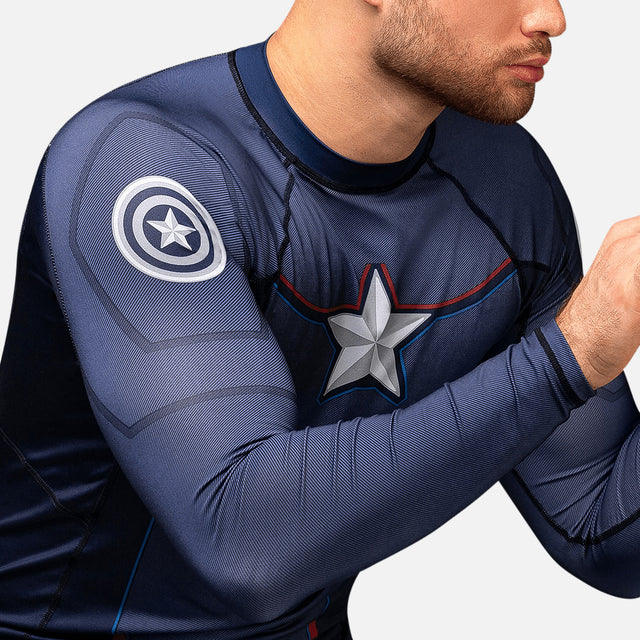 Marvel Rashguard Captain America Långärmad - Blå