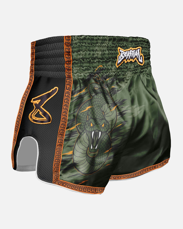 Pantaloni scurți Muay Thai 8 WEAPONS Beastial Viper – Kaki