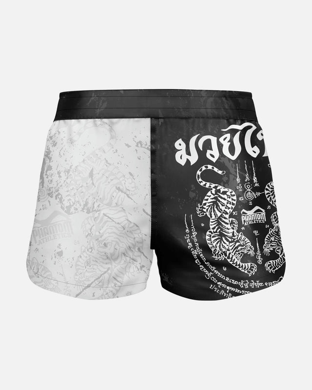 Spodenki Muay Thai Phantom Athletics Fusion – Czarne/Białe