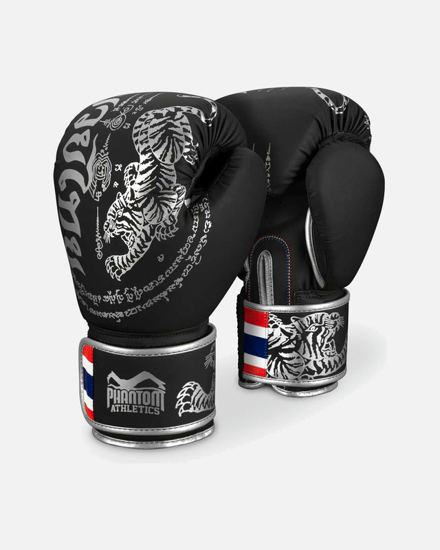 Phantom Athletics Muay Thai Boxhandschuhe – Schwarz/Silber