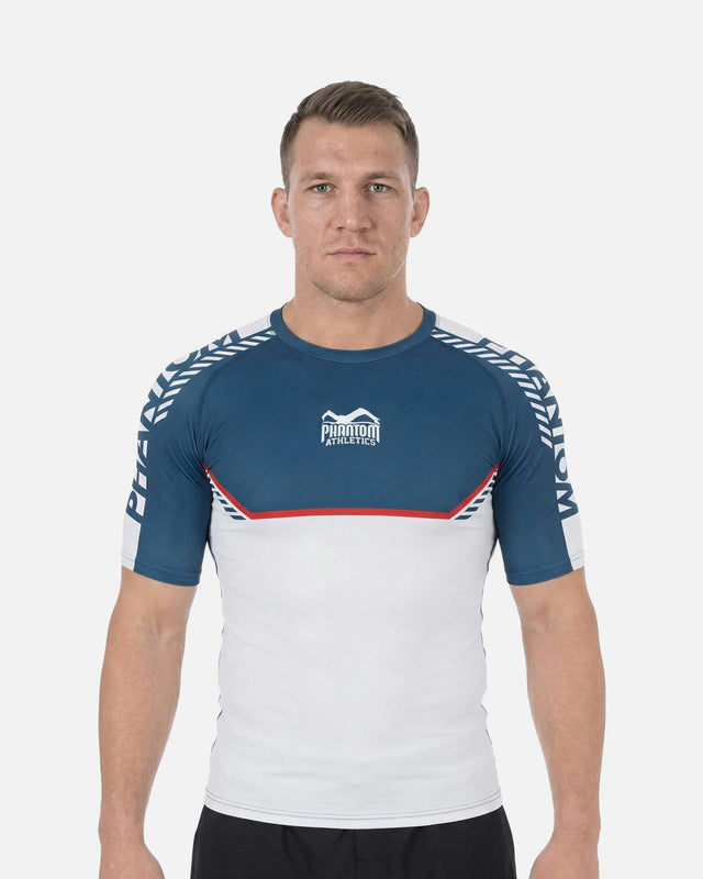 Rashguard Phantom Athletics EVO Apex Krátké rukávy – Modrý