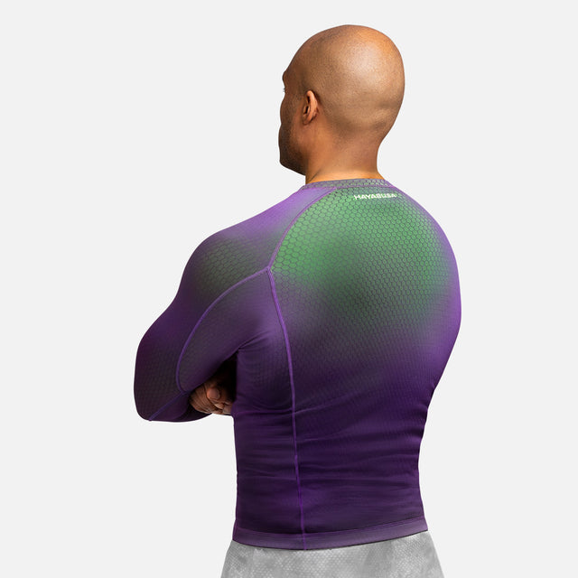 Rashguard Hayabusa Fusion Dlouhé rukávy – Fialová/Zelená