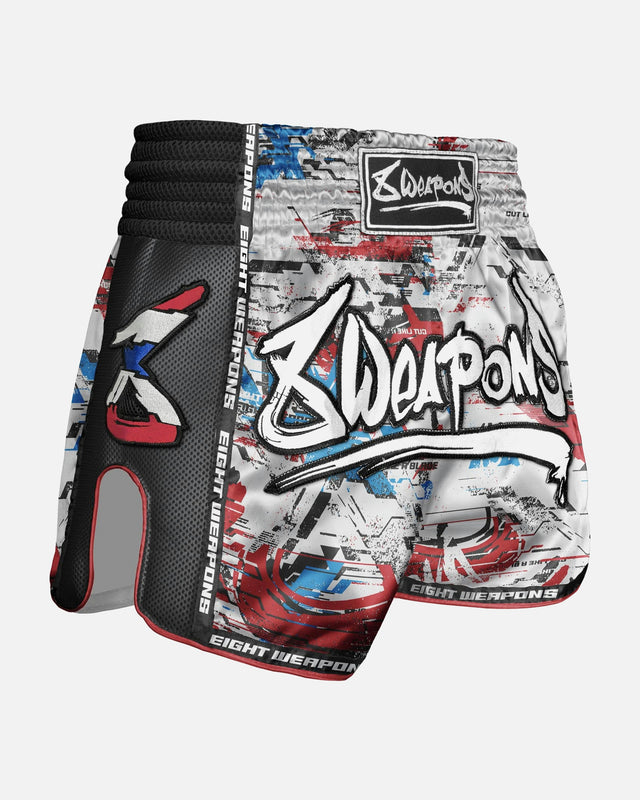 Calções de Muay Thai 8 WEAPONS Cut Like A Blade 2.0 – Branco