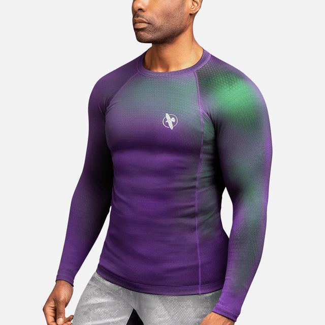 Rashguard Hayabusa Fusion Dlouhé rukávy – Fialová/Zelená