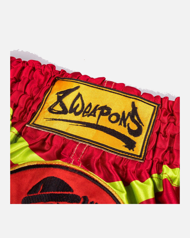 8 WEAPONS Muay Thai shorts Jurassic – Neon grøn/blodrod