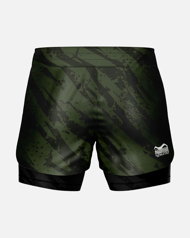 Phantom Athletics MMA Shorts Fusion 2in1 Camo Tiger - Groen