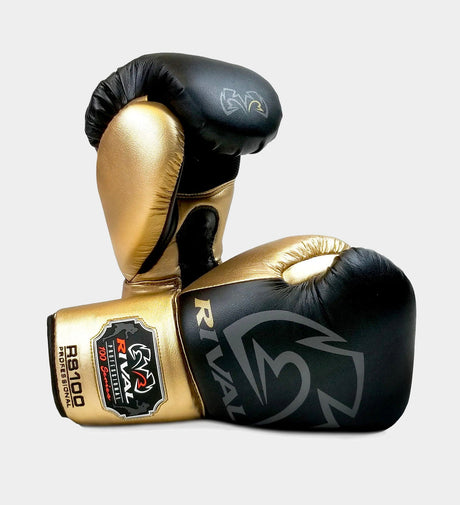 Guantoni da boxe Rival RS100 Professional – Nero/Oro