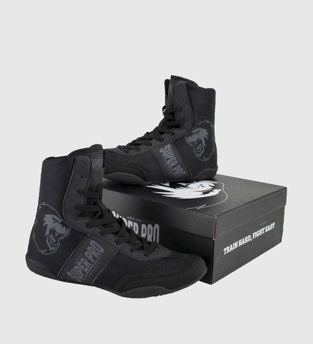Buty bokserskie Super Pro – Czarne – Buty bokserskie