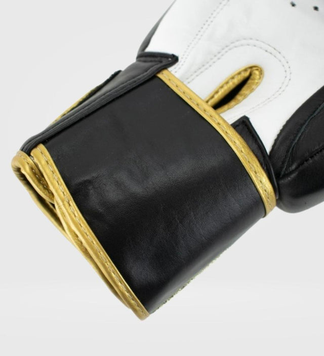 Gants de boxe Super Pro Warrior – Noir/Or/Blanc