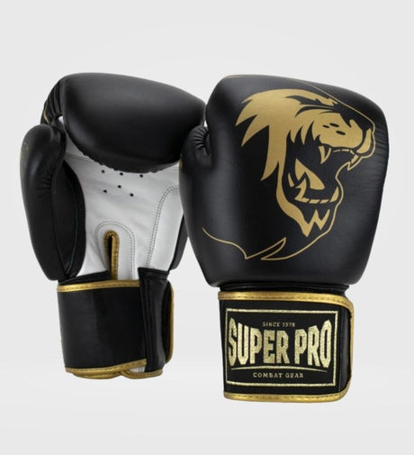 Guantoni da boxe Super Pro Warrior – Nero/Oro/Bianco
