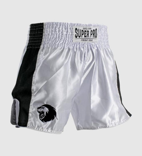 Pantaloncini Kickboxing Super Pro Brave – Bianco/Nero