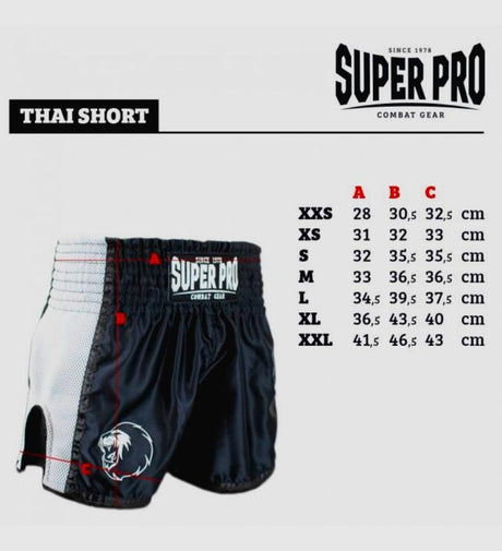 Pantaloncini Kickboxing Super Pro Brave – Bianco/Nero