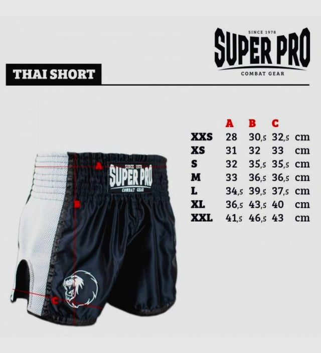 Pantaloncini Kickboxing Super Pro Brave – Bianco/Nero
