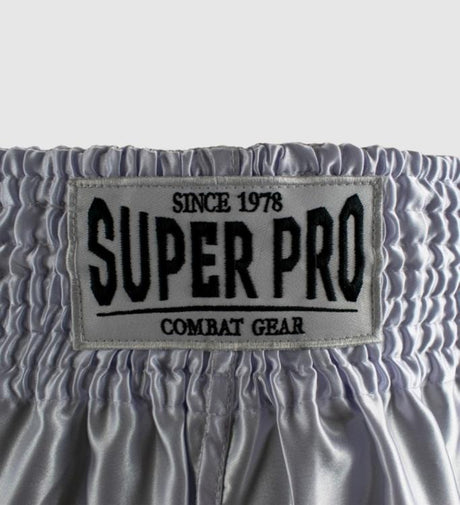 Pantaloncini Kickboxing Super Pro Brave – Bianco/Nero