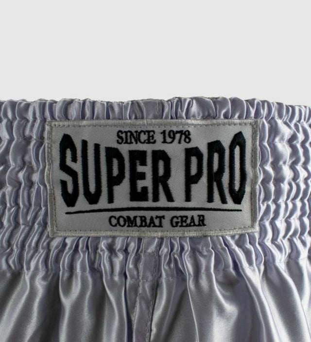 Pantaloncini Kickboxing Super Pro Brave – Bianco/Nero