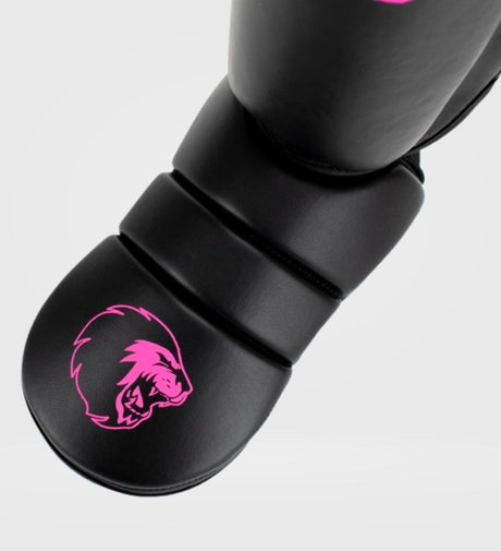 Paratibie da kickboxing Super Pro Protector – Nero/Rosa – Paratibie